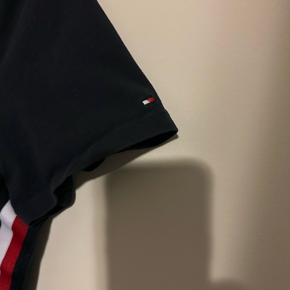 Tommy Hilfiger T Shirt dress navy blue red and white stripes on side - Picture 4 of 7